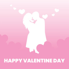 Valentine's day Greeting posters set in flat red and pink paper hearts background. Cute simple and love sale banners or greeting cards templates and social media post.