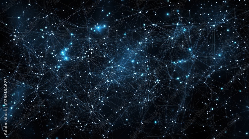 Aufkleber big data network visualization concept. digital music industry, abstract science vector background. 