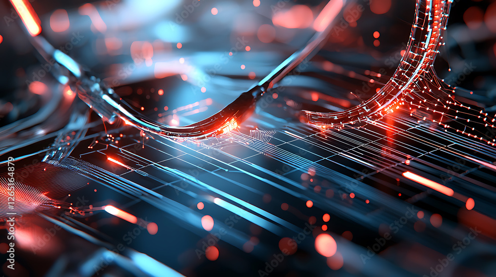 Poster Exploring digital innovation the intersection of technology and art virtual studio 3d visualization futuristic design