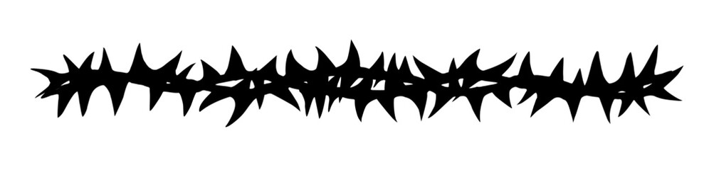 Vector drawing. Big thorn branch