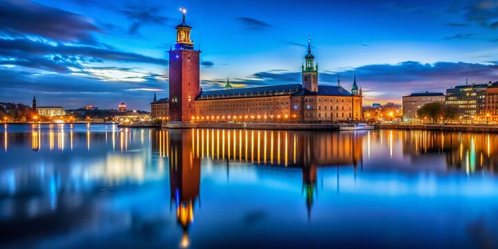 Stockholm City Hall & River at Night: Stunning Cityscape Illumination