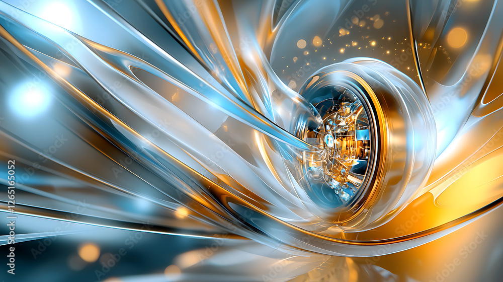 Poster dynamic motion of abstract patterns digital space graphic art futuristic environment close-up view v