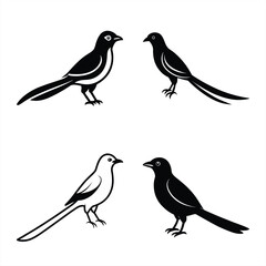 Drongo Bird Silhouette Vector Icon – High-Quality Download.