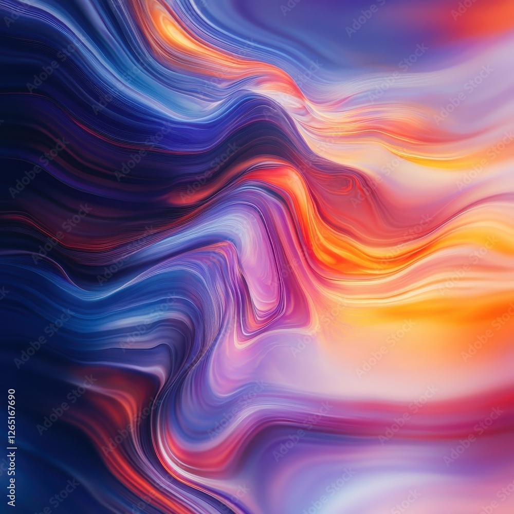 Poster abstract waves of light and digital energy with smooth, flowing lines and vibrant color gradients, c