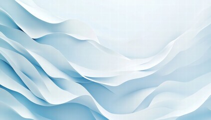 The image is a blue and white abstract painting of waves