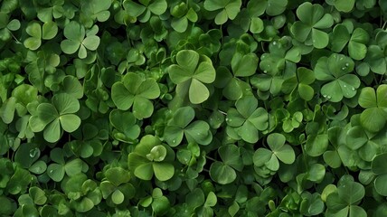 Lush Shamrock Frame on Vibrant Green Background
