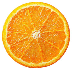 Close Up of Freshly Cut Orange Slice on a Transparent Background for Healthy Lifestyle