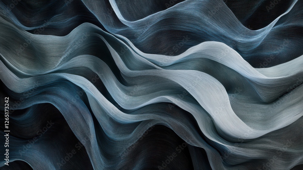 Poster dynamic and mesmerizing abstract black wavy background with a captivating textured pattern