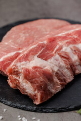 Photos of pork cuts used in butcher shop menus