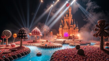 Colorful fireworks light up the night city sky in a vibrant celebration