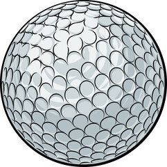 Golf Ball Cartoon Sports Icon Illustration