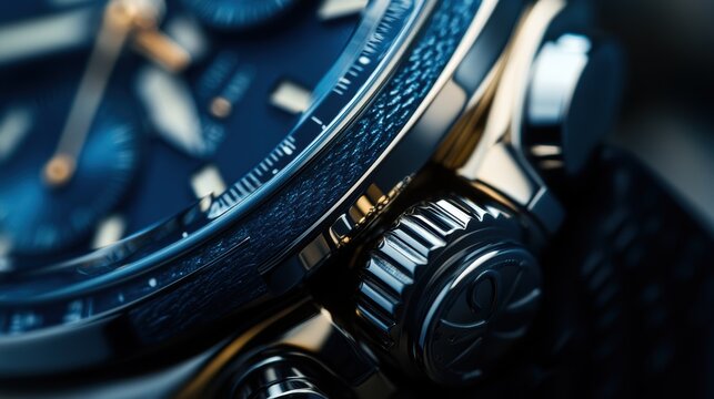 Close-up view of a luxury watch with detailed craftsmanship