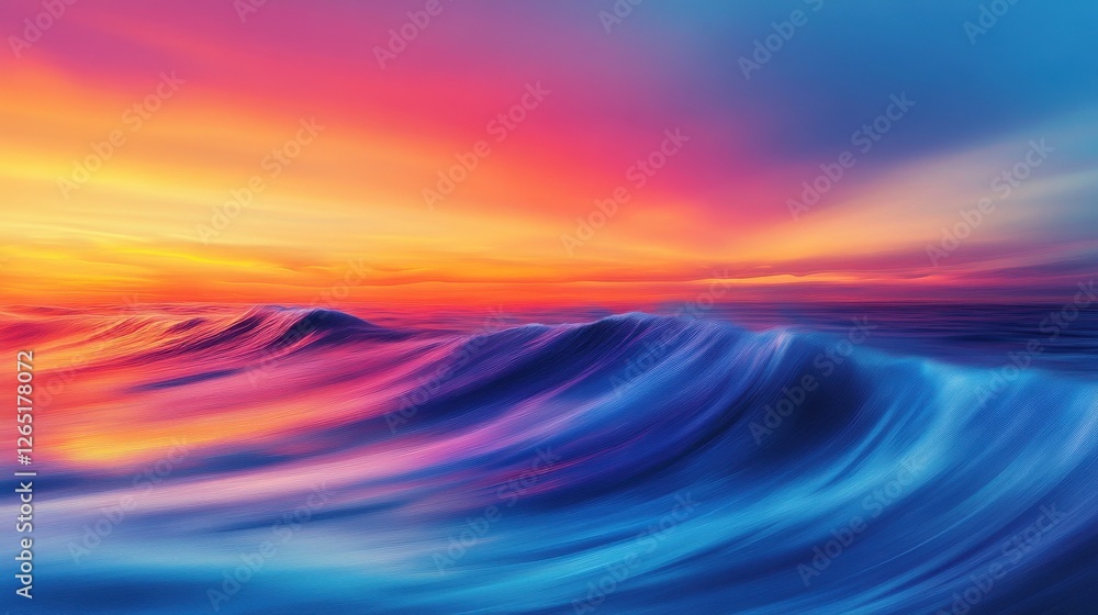 Poster abstract colorful gradient with waves and lines vibrant blur background design. nightfall. illustrat