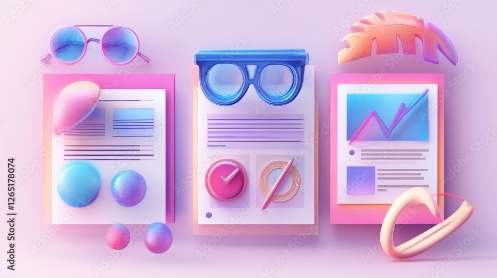 Poster project development specifications abstract concept vector illustration set. business analysis, soft