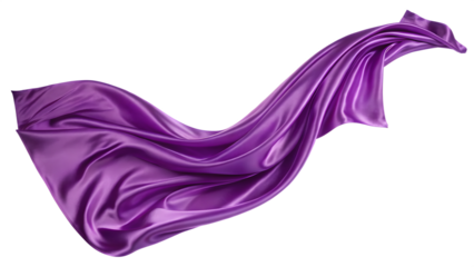Purple fabric floating