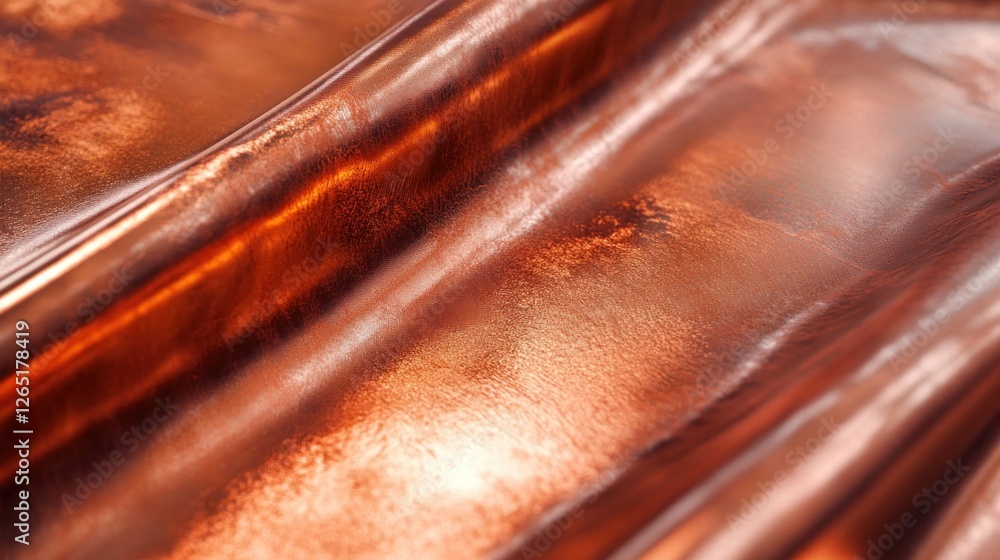 Poster abstract copper metallic fabric texture with subtle waves and reflections