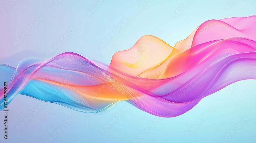 Poster abstract colorful flowing waves background design