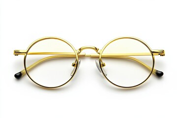 Fototapeta premium Isolated vintage circular eyeglasses with a clear background