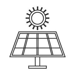 Simple Solar Energy and Sun Vector Design line art.