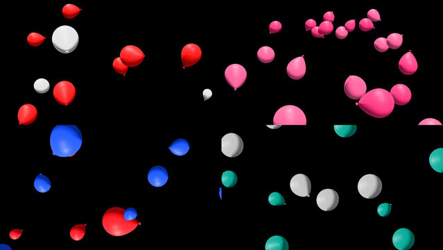 3D Balloon Flowing Background