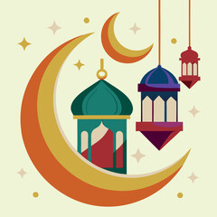 Fototapeta premium Ramadan & Eid Mubarak vector 