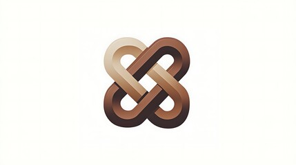Abstract Brown and Beige Intertwined Knot Design