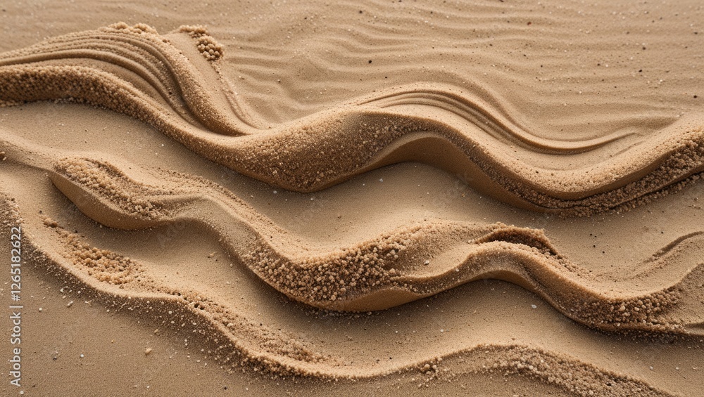 Poster textured patterns in fine sandy surface with gentle undulations and subtle gradients copy space