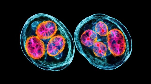 Toxoplasma gondii oocysts, a microscopic view of parasitic protozoa