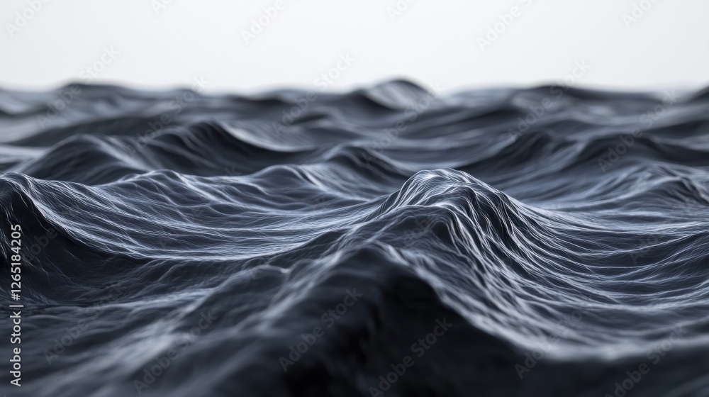 Poster 3d render of abstract waves background