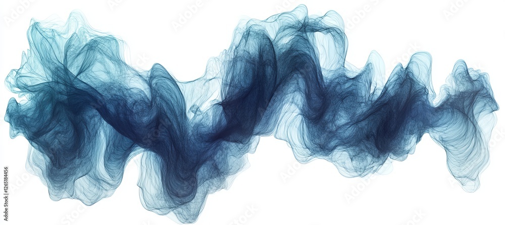 Canvas Prints abstract flowing blue wave pattern on white background, digital art graphic design element