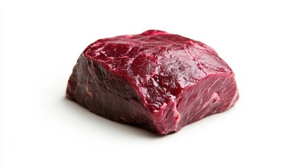 Fototapeta premium Fresh raw steak isolated on a white background.