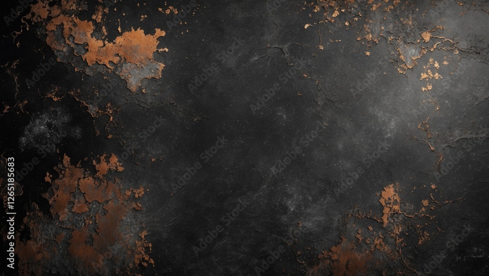 Poster textured metal surface with black and rusty orange elements suitable for background design and artis
