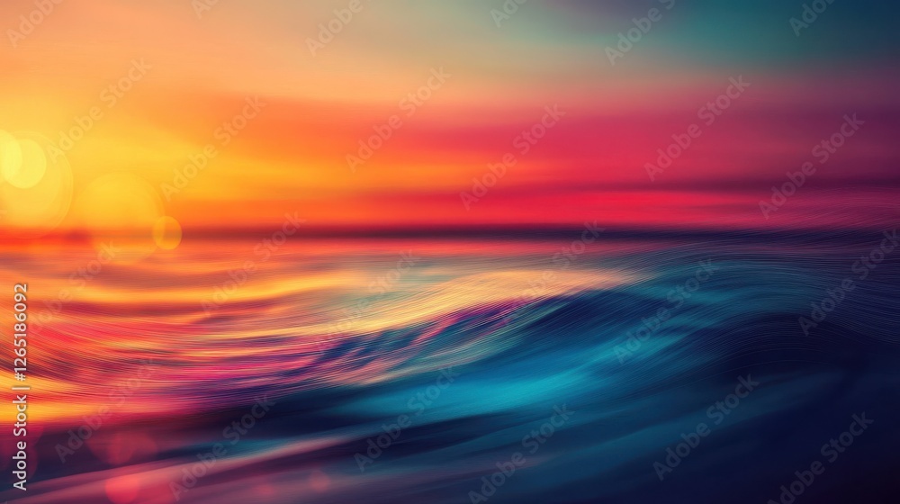 Poster abstract colorful gradient with waves and lines vibrant blur background design. nightfall. illustrat