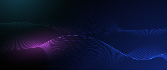 Vector abstract dynamic, wave particle and dot. Illustration technology background with dynamic mesh, flow particles design for banner, wallpaper. High tech, digital datum network and science concept
