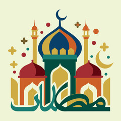Ramadan & Eid Mubarak vector illustration