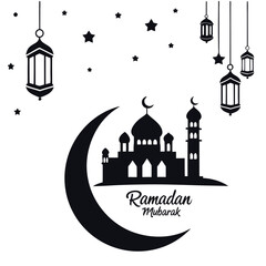 Ramadan & Eid Mubarak vector illustration 