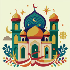 Ramadan & Eid Mubarak vector illustration