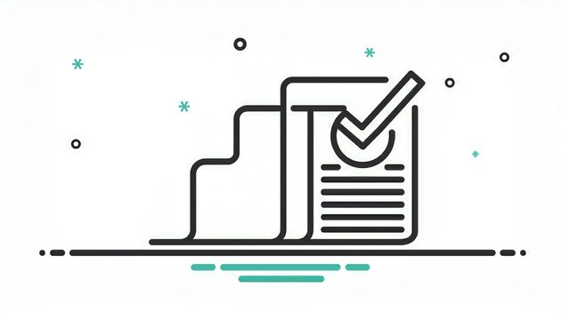 Check mark, quality control line icon. Approve sign, business quarantee mark outline editable stroke icon. Document confirm perfect any project.