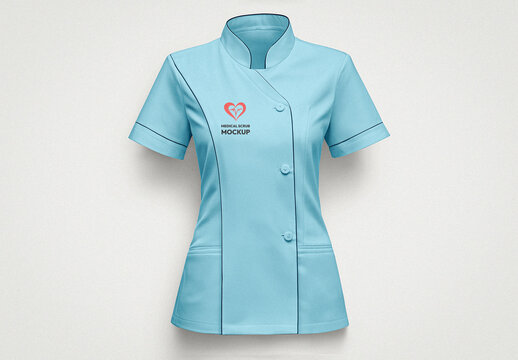 Collared Nurse Uniform Mockup