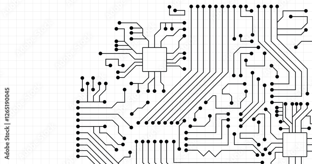 Poster abstract futuristic circuit board illustration, circuit board technology elements. circuit board pat