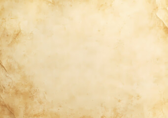 Obraz premium Beautiful beige vintage paper background with copy space, top view. The texture of old parchment for design and decoration