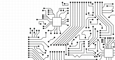 Abstract futuristic circuit board Illustration, Circuit board technology elements. Circuit board pattern for technology background. Vector illustration.