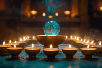 Mystical Crystal Ball with Candlelight Ambience