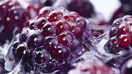 close up of a frozen blackberry