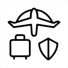 travel insurance glyph icon vector silhouette design