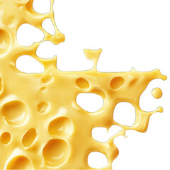 Melted cheese border isolated on transparent background