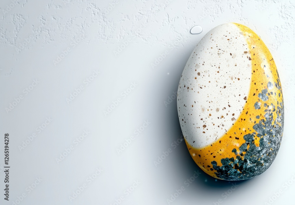Poster decorative stone with unique colors and patterns on light background for creative designs and modern