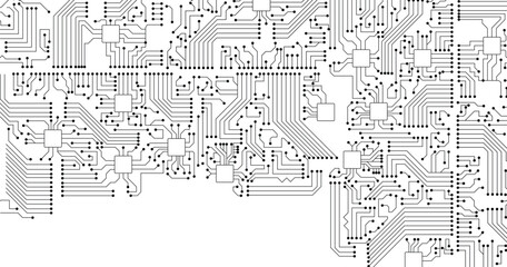 Abstract futuristic circuit board Illustration, Circuit board technology elements. Circuit board pattern for technology background. Vector illustration.