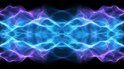Naklejka premium Abstract Symmetrical Energy Waves in Blue and Purple Tones