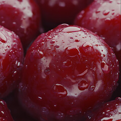wet cherries on the water
